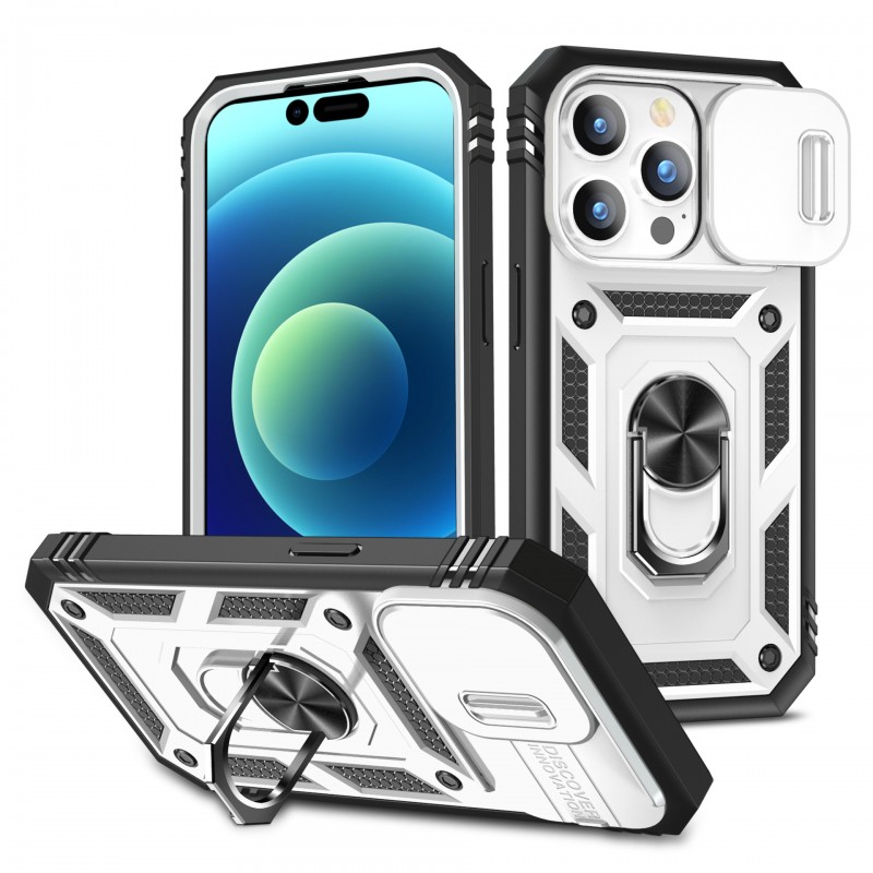 Suitable for iPhone Hard Heavy Duty Case with Magnetic Absorption, Finger Ring, Anti-drop